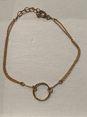 Dogeared Original Karma Gold Plated Circle Double Chain Bracelet